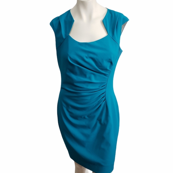 CALVIN KLEIN TEAL BODY CON DRESS SIZE 8